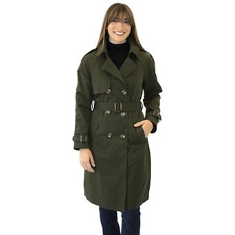 Women's Nine West Double-Breasted Belted Trench Coat