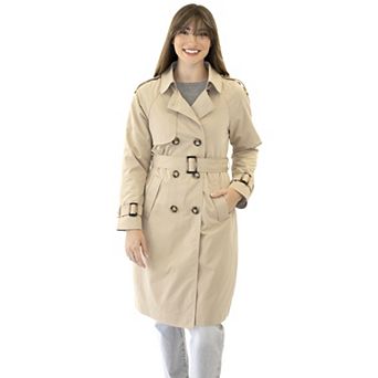 Women's Nine West Double-Breasted Belted Trench Coat