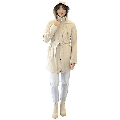 Women's Nine West Belted Softshell Jacket With Hood