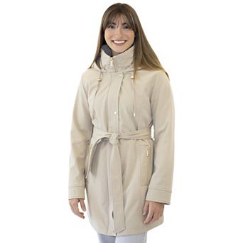 Women's Nine West Belted Softshell Jacket With Hood