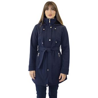 Women's Nine West Belted Softshell Jacket With Hood