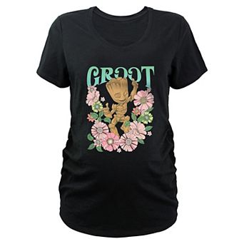 Maternity Marvel Guardians Of The Galaxy Groot Floral Dancer Graphic Tee