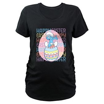 Maternity Smurfs Happy Easter Graphic Tee