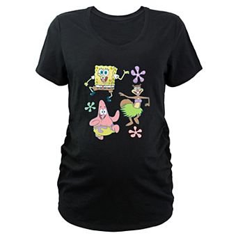 Maternity Nickelodeon SpongeBob SquarePants And Friends Dancing Floral Graphic Tee