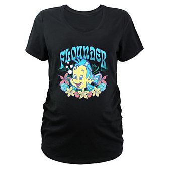 Disney's The Little Mermaid Flounder Floral Wreath Maternity Graphic Tee