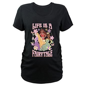 Disney Princess Rapunzel, Moana & Tiana Life Is A Fairytale Maternity Graphic Tee