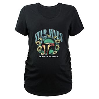 Maternity Star Wars Boba Fett Floral Bounty Hunter Graphic Tee