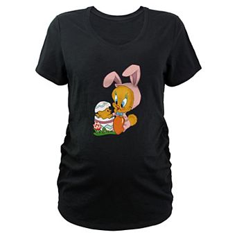 Maternity Looney Tunes Tweety Bird Easter Bunny Graphic Tee