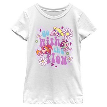 Girls 7-16 The Powerpuff Girls Go With The Flow Graphic Tee