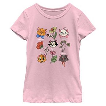 Disney's Botanical Kitten Characters Girls 7-16 Graphic Tee