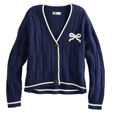 Girls 6-20 SO® Button-Front Sweater in Regular & Plus Size