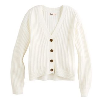 Girls 6-20 SO® Button-Front Sweater in Regular & Plus Size