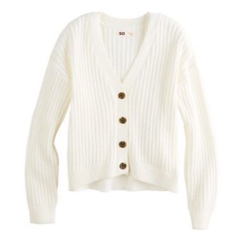 Girls 6-20 SO® Button-Front Sweater in Regular & Plus Size
