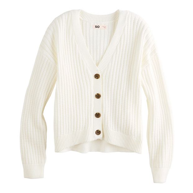 Girls 6-20 SO® Button-Front Sweater in Regular & Plus Size