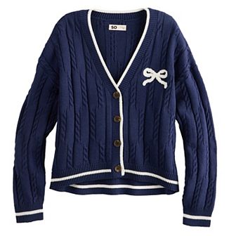 Girls 6-20 SO® Button-Front Sweater in Regular & Plus Size