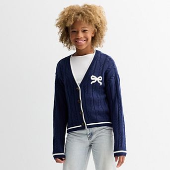 Girls 6-20 SO® Button-Front Sweater in Regular & Plus Size