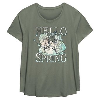 Disney's Alice In Wonderland Hello Spring Plus Size Flowy Graphic Tee