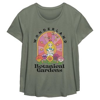 Disney's Alice In Wonderland Botanical Gardens Plus Size Flowy Graphic Tee