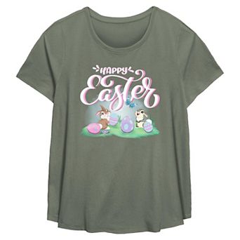 Disney's Bambi Happy Easter Plus Size Flowy Graphic Tee