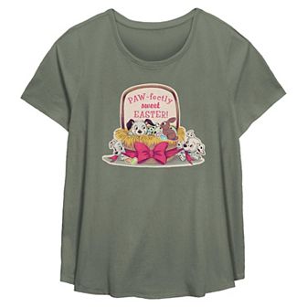 Disney's 101 Dalmatians Paw-fectly Sweet Easter Plus Size Flowy Graphic Tee