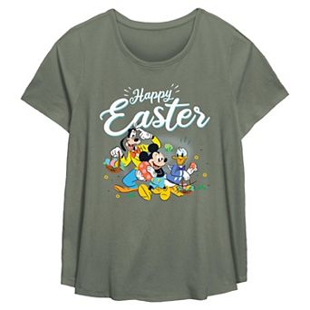 Disney's Mickey Mouse & Friends Happy Easter Plus Size Flowy Graphic Tee