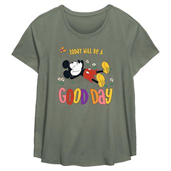 Disney's Mickey Mouse Today Will Be A Good Day Plus Size Flowy Graphic Tee