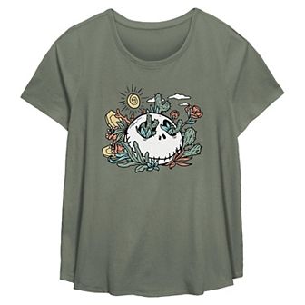 Disney's Nightmare Before Christmas Jack Skellington Desert Scene Plus Size Flowy Graphic Tee