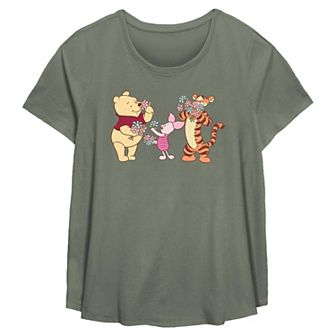 Disney's Winnie The Pooh & Friends Flower Time Plus Size Flowy Graphic Tee