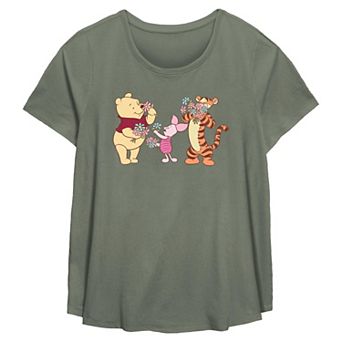 Disney's Winnie The Pooh & Friends Flower Time Plus Size Flowy Graphic Tee