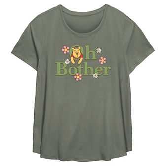 Disney's Winnie The Pooh Oh Bother Spring Flowers Plus Size Flowy Graphic Tee