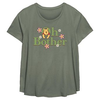 Disney's Winnie The Pooh Oh Bother Spring Flowers Plus Size Flowy Graphic Tee