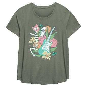 Plus Size Fender Spring Guitar Flowy Graphic Tee