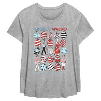 Plus Size Where's Waldo Easter Eggs Flowy Graphic Tee