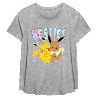 Plus Size Pokemon Pikachu And Eevee Besties Flowy Graphic Tee