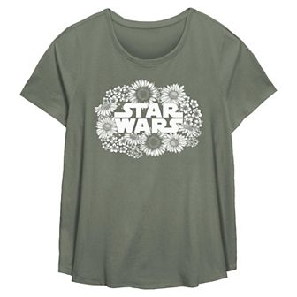 Plus Size Star Wars Floral Logo Flowy Graphic Tee