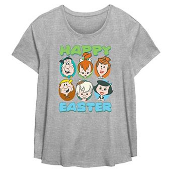 Plus Size The Flintstones Happy Easter Flowy Graphic Tee