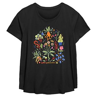 Plus Size Harry Potter Herbology Mandrake Flowy Graphic Tee