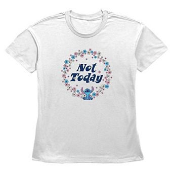 Disney's Lilo & Stitch Not Today Floral Wreath Women's Graphic Tee