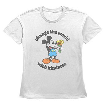 Disney's Mickey Mouse Change The World With Kindness Women's Graphic Tee