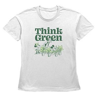 Disney's Mickey Mouse & Friends Think Green Women's Graphic Tee