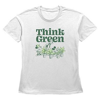 Disney's Mickey Mouse & Friends Think Green Women's Graphic Tee