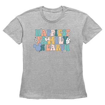 Disney's Mickey Mouse Happiest Family On Earth Women's Graphic Tee