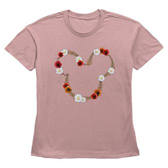 Disney's Mickey Mouse Spring Floral Wreath Women's Graphic Tee