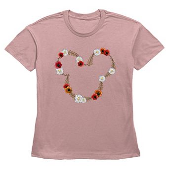 Disney's Mickey Mouse Spring Floral Wreath Women's Graphic Tee