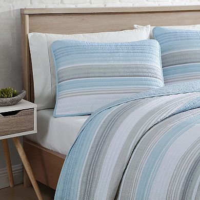 Beatrice Home Fashions Coralinn Stripe Quilt Set