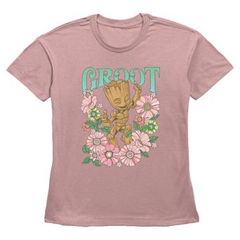 Women's Marvel Guardians OF The Galaxy Groot Floral Dancer Graphic Tee