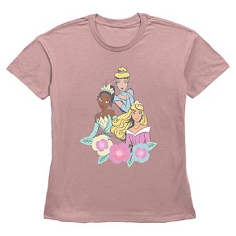 Disney Princess Tiana, Cinderella & Aurora Springtime Trio Women's Graphic Tee