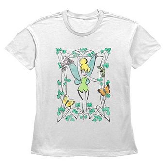 Disney's Tinker Bell Leaves And Butterflies Frame Women's Graphic Tee