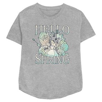 Disney's Alice In Wonderland Hello Spring Women's Relaxed Fit Graphic Tee