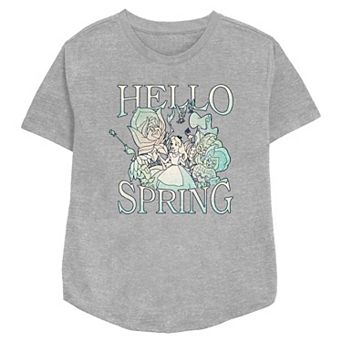 Disney's Alice In Wonderland Hello Spring Women's Relaxed Fit Graphic Tee